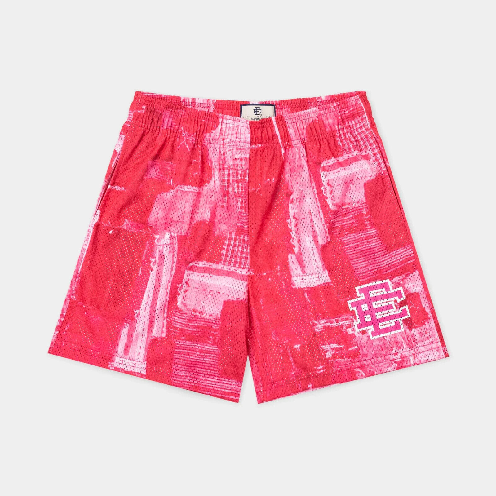 Eric Emanuel EE Basic Shorts, Pink Boro Patchwork, Size X