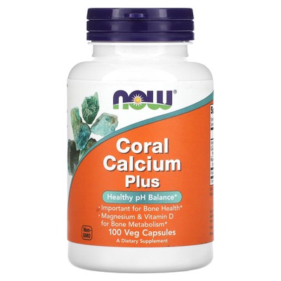 Now Foods Coral Calcium Plus 100 растительных капсул с гарантией качества GMP