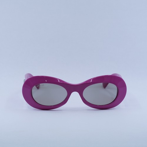 Pre-owned Gucci Gg1696s 004 Shiny Fuchsia/light Grey 51-20-140 Sunglasses Authentic In Gray