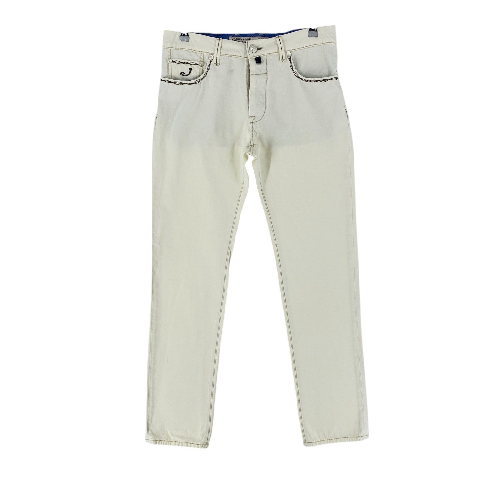 Jacob Cohen Uomo 688 Bianco Slim Fit Raro Lusso Jeans W33