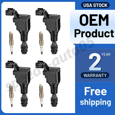 4 Ignition Coils & Spark Plugs Pack For Chevrolet Malibu GMC Pontiac Regal UF491