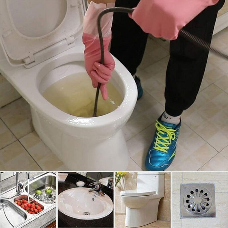 Toilet Snake Toilet Auger Toilet Clog Remover Stainless Steel Telescoping 2M