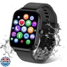 Smart Watch for Men Women Compatible with iPhone Samsung Android Phone 1.83 inch Full Touch Screen IP68 Waterproof Bluetooh Fitness Tracker Heart Rate/Sleep Monitor, Black