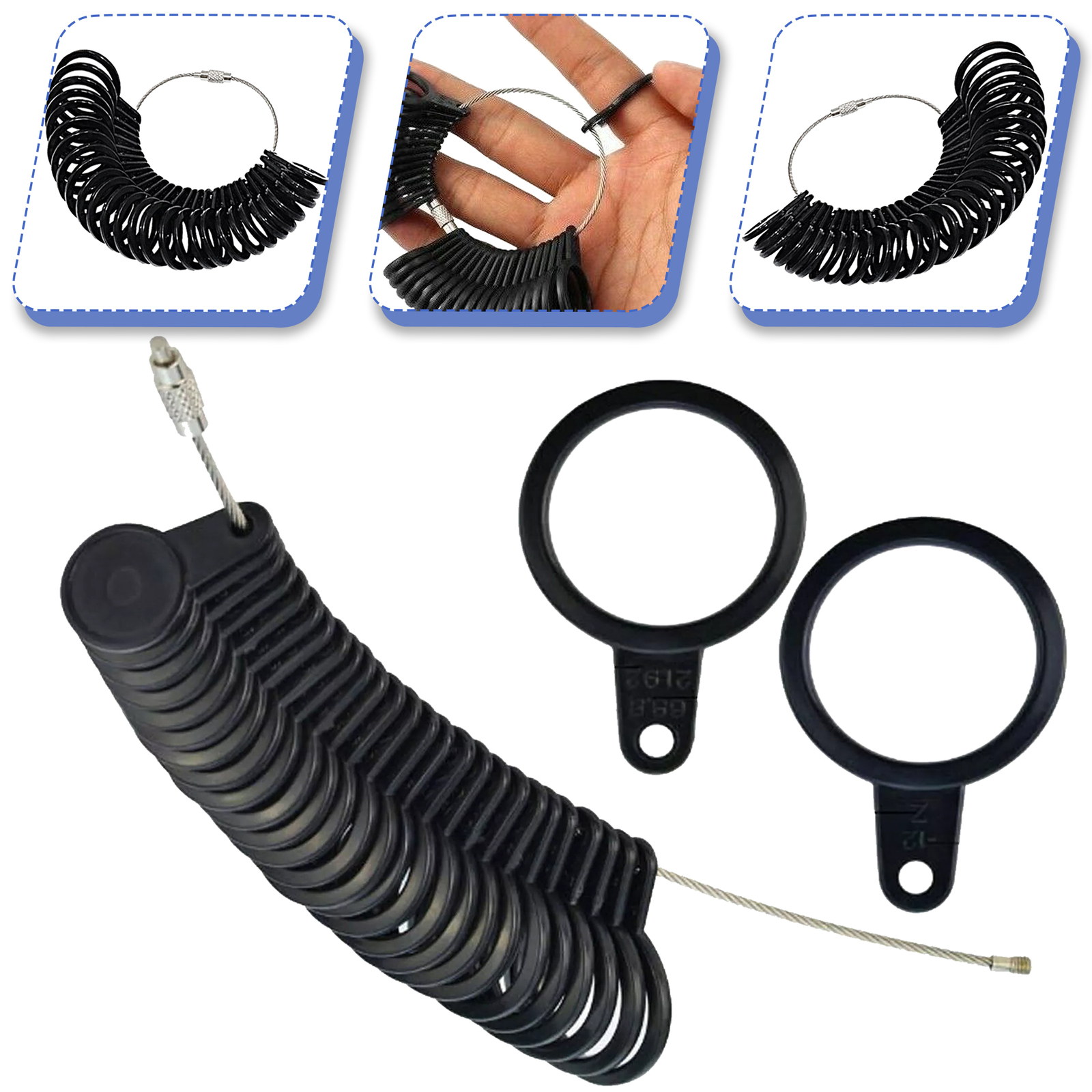 Plastic Ring Sizer A-Z UK Measuring Gauge Finger Sizes Tool Jewellers Men Women