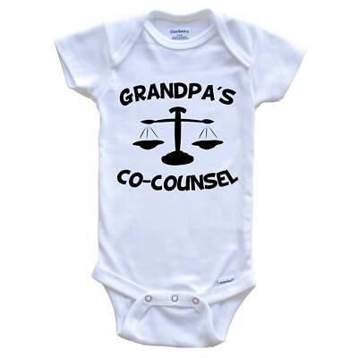 Grandpa's Co-Counsel Funny Lawyer One Piece Baby Bodysuit
