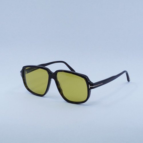 Pre-owned Tom Ford Ft1024 52e Dark Havana/yellow 59-14-145 Sunglasses
