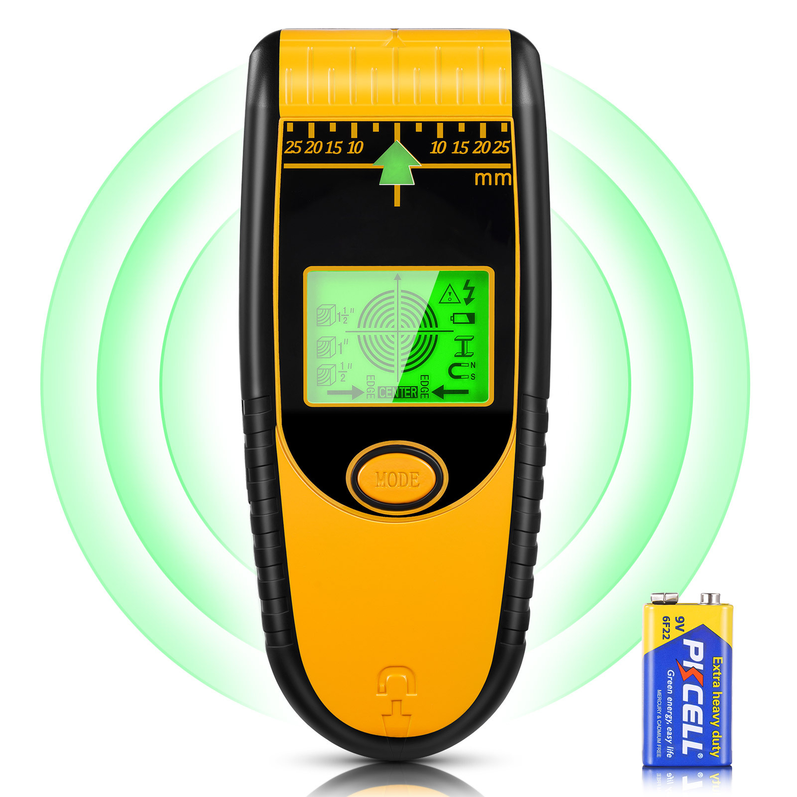 7 in LCD Stud Finder Pipe Sensor Metal Wire Detector Wall Scanner