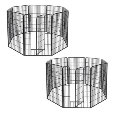 Pet Playpen Dog Exercise Barrier Fence Garden Crate Metal Cage 28''x47'' 16 Panel