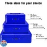 Steel Cash Box with Combination Lock, Metal Small Money Organizer with Removable Money Tray,Cash Storage Box with Lockable Cover (Blue- 11.8