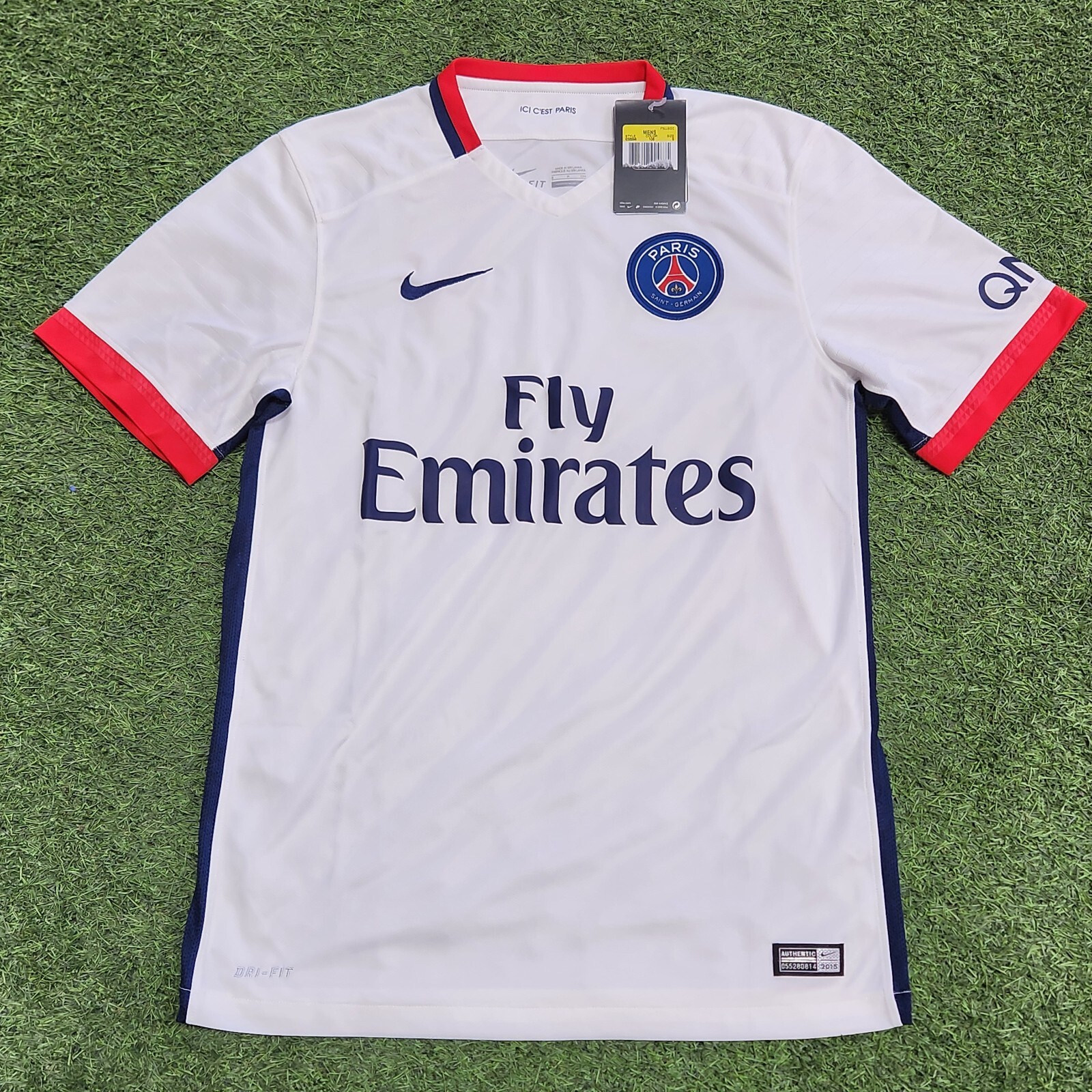 Nike PSG Away 15-16 Men's Soccer Jersey Red-White-Blue | eBay