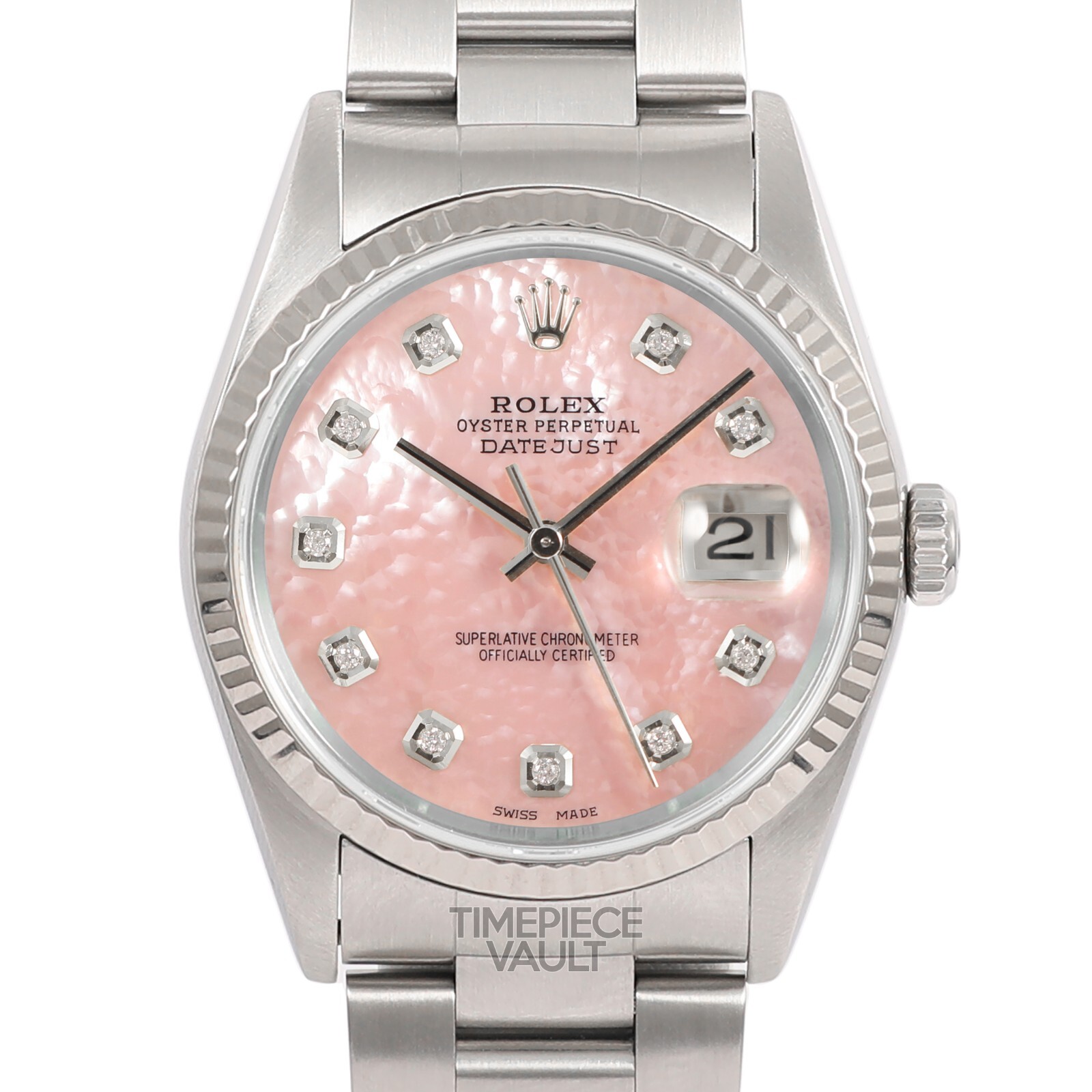 ROLEX DATEJUST 116234 S/STEEL 36MM JUBILEE WATCH RED INDEX