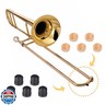 10PCS Trombone Slide Rubber End Bumper and Trombone Cork Pads 10mm Black Trombone Slide Rubber End Tip Bumper for Brass Instrument Parts Trombone Accessories