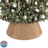 ELYKEN 28 Inch Christmas Tree Collar, Paper Rope Woven Xmas Tree Skirt for Artificial Trees, Rustic Farmhouse Basket for Tree Base Cover with Cord Cut-Out for Pencil Silm Trees Xmas Holiday Decor