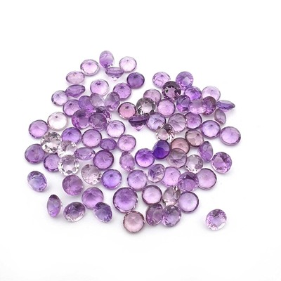 10 Pcs AAA Natural African Amethyst Gemstone Loose 6x6 mm Round,