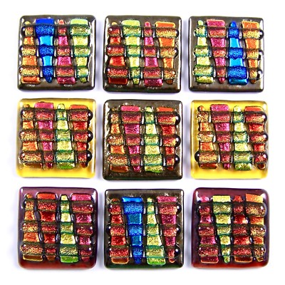 DICHROIC Glass Cabinet Knobs Drawer Pulls Mixed Set Copper Gold Bathroom Kitchen