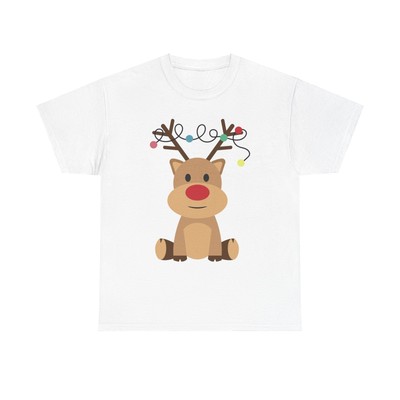 Twinkly Reindeer Christmas T-Shirt - festive holiday cute kawaii illustration