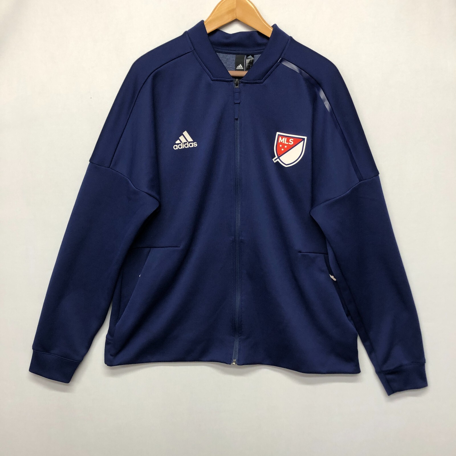 Adidas Men Full Zip MLS Soccer Track Jacket Sweatshirt Size