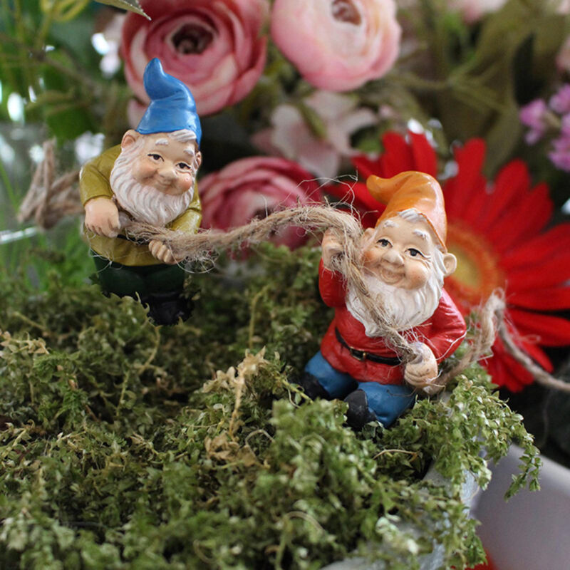 Garden Gnomes Set 4 Pieces Miniature Fairy Garden Gnomes Decoration For Garden