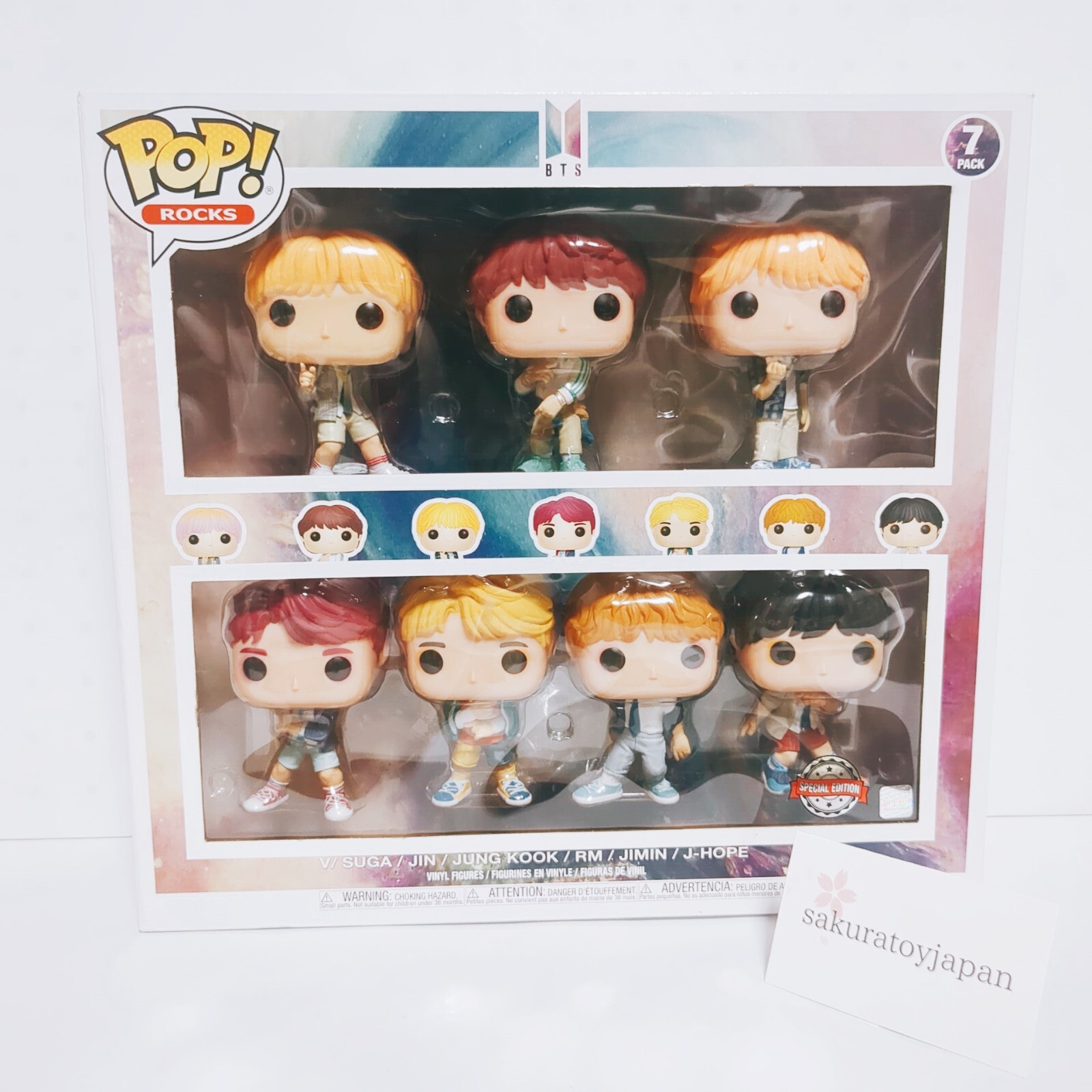 FUNKO - BTSのPop! Rocksフィギュアセット Funko POP Rocks BTS K-Pop 7 Pack Set Barnes and Noble