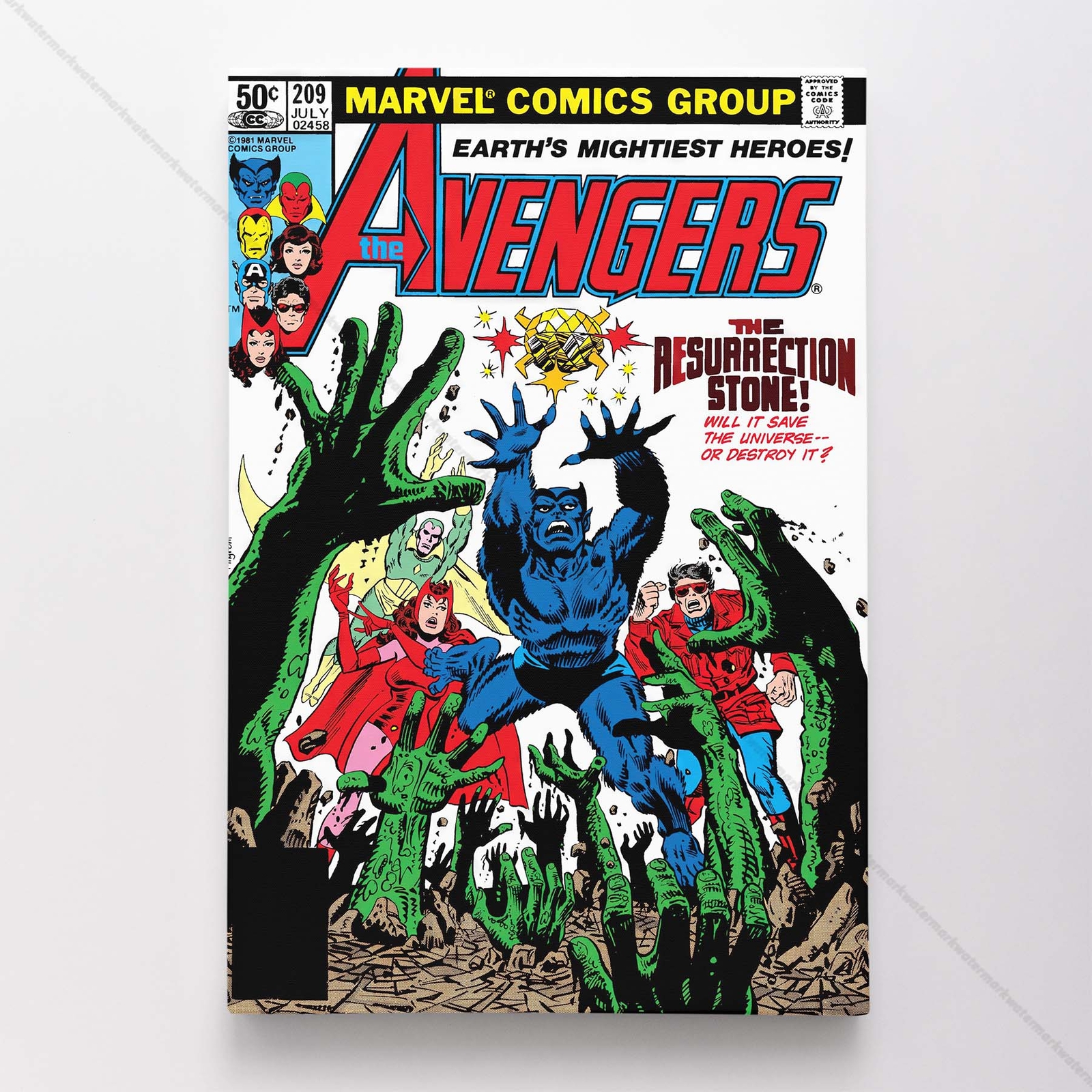 Avengers #209 Poster Canvas Mightiest Heroes Marvel Comic Book Art Print