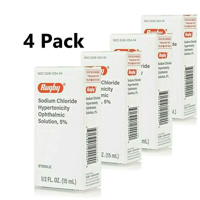 4xGeneric Muro128 Rugby Sodium Chloride 5% Ophthalmic Sol Eye Drops 15mL 5/26