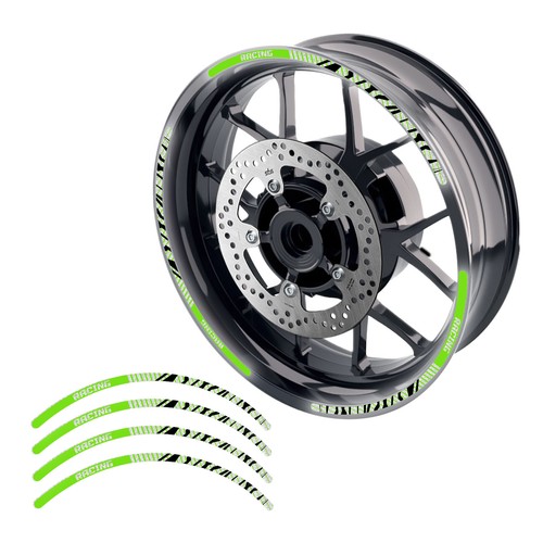 SH07 Green 17 INCH REFLECTIVE RIM STICKER For Kawasaki ZX6R