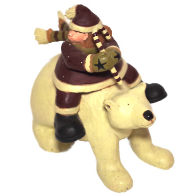 Williraye Studios 2003 Santa's Helper WW2451 Elf on Polar Bear 4'' Tall