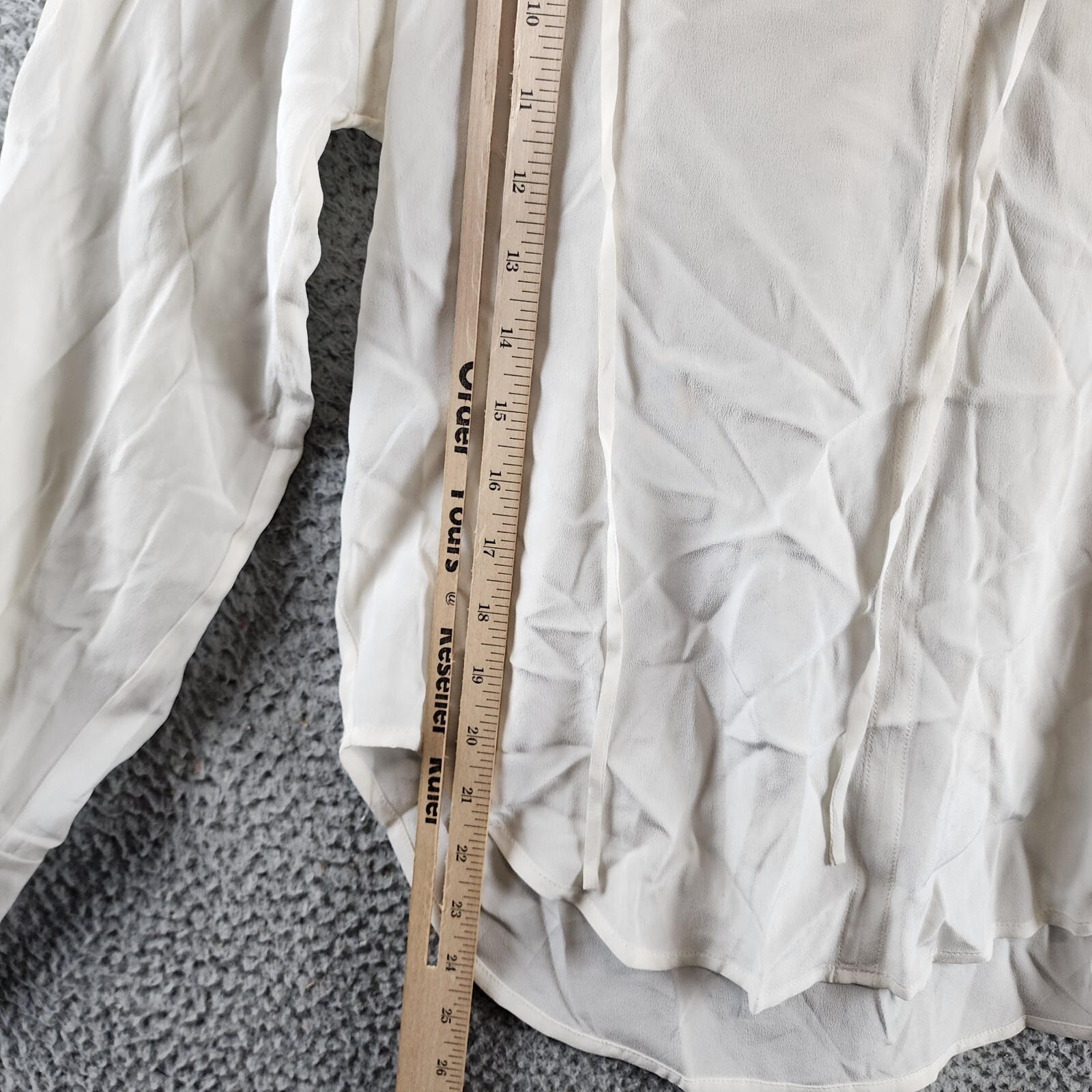 Equipment Femme Hailey Silk Blouse Women's XS Nature White Tie Neck Long Sleeve - Picture 10 of 17