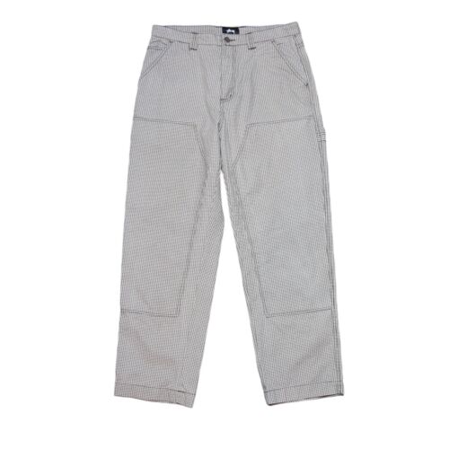Stussy Double Knee Checkered Work Pants Carpenter Black Stussy Double Knee Checkered Work Pants Carpenter Black
