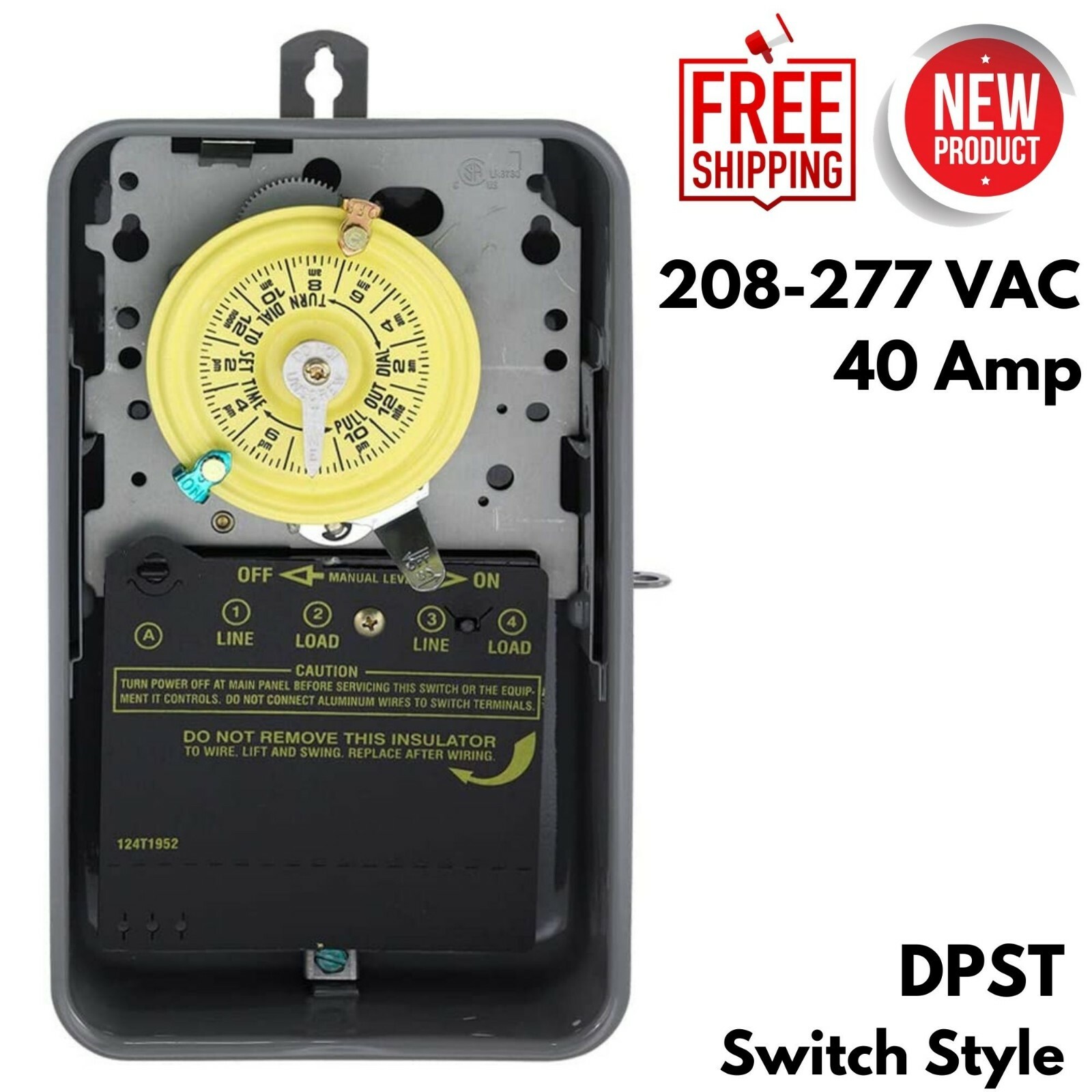 Swimming Pool Pump Filter Outdoor Timer Mechanical Enclosure 24 Hour 40