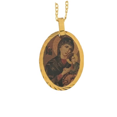 mother of perpetual help gold necklace