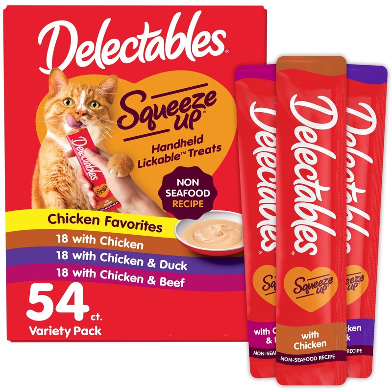 Hartz  Squeeze up Non-Seafood Variety Pack Lickable Wet Cat Treats,
