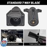 MECMO RV 7 Pin Male and Female Trailer Connector, Vehicle Side and Trailer End 7 Way Blade Style Replacement Trailer Plug Truck Receptacle Socket Heavy Duty 7 Pole Flat Wiring Harness Connector Splice Kit
