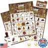 Liliful 35 Pcs Western Cowboy Bingo Cards 24 Players Cowboy Party Bingo Games Wild West Party Games for 2025 New Year Kids Boys Girls Adults Family Classroom Western Birthday Party Favors Supplies