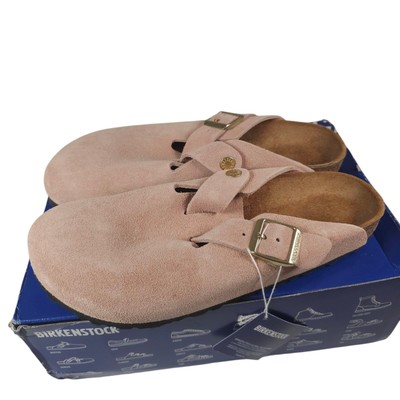 BIRKENSTOCK Boston Clogs Light Rose Pink Suede Leather EU 41 Men's 8 Women's 10