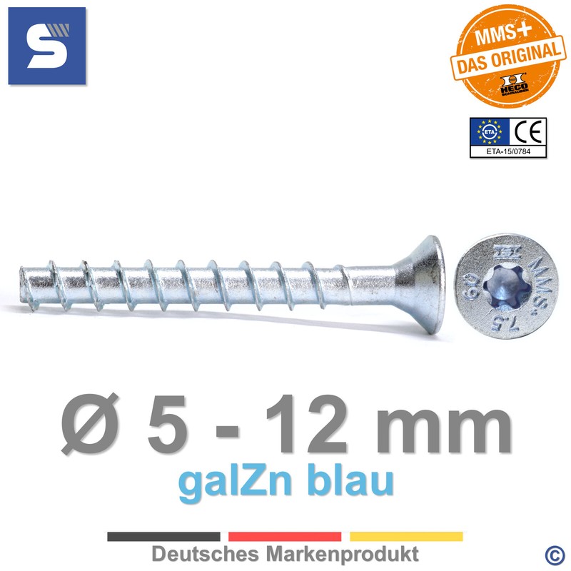 Heco Multi-Monti-Plus F Betonschrauben - Senkkopf Torx | Mms+ F | Schraubanker