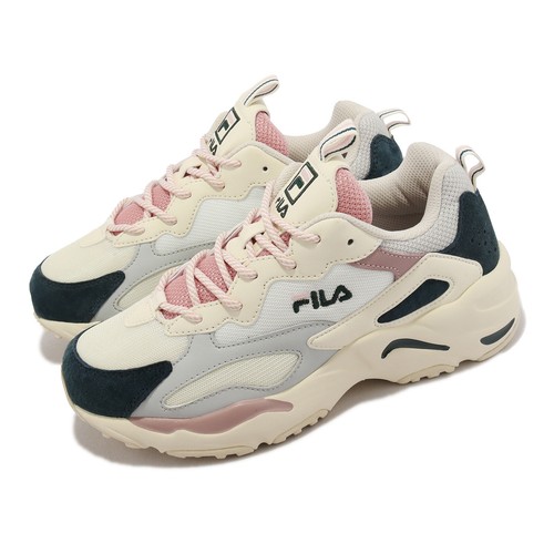 

Fila Ray Tracer Белый цвет слоновой кости Серый Розовый Мужская унисекс повседневная обувь для папы, Ray Tracer