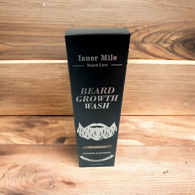 Isner Mile Beard Growth Wash Sandalwood Scent 60ml/2fl Oz - Sealed - New In Box