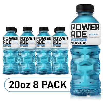 Powerade Electrolyte Enhanced Zero Sugar Mixed Berry Sport Drink 8 Count Bottles