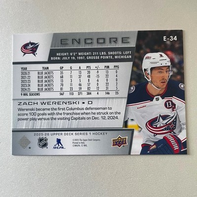 2025 Upper Deck Series 1 #E-34 Zach Werenski Encore
