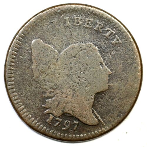1797 C-3a R-4 Plain Edge Liberty Cap Half Cent Coin 1/2c