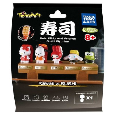 Hello Kitty & Friends Twinchees Sushi Kawaii 5cm Figure by Tomy – Mystery Pack (