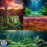 Underwater Aquarium Background Underwater Aquatic Plants with Sunbeams Fish Tank Background Rock with Lush Moss Terrarium Background Aquarium Backdrop For Tank Decorations Poster Vinyl 30x18in
