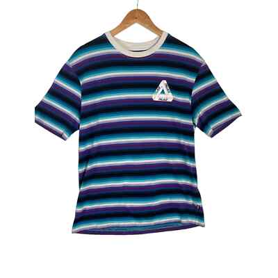 Palace Striped Tee Shirt Hype Thin Striped Multi Color Small