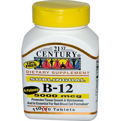 21st Century Vitamin B12 5000mcg High Potency Tablets 110ct -Exp....