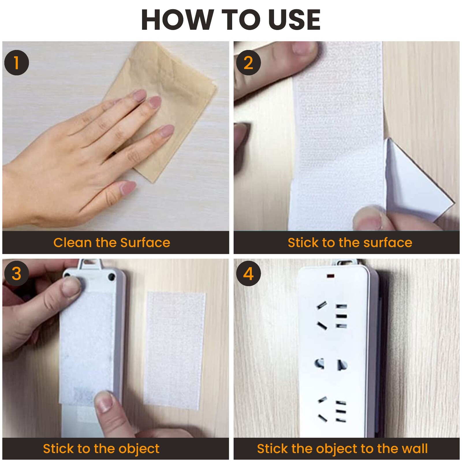 Velcro 15 Pcs Heavy Duty Hook and Loop Strip Adhesive Sticky Back Fastener BLACK