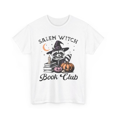 Raccoon Halloween Book Club Book Reading Lover Gift Unisex Cotton T-Shirt