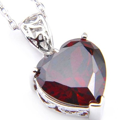 New Huge Handmade Honey Red Citrine Gemstone Silver Necklace Pendants US