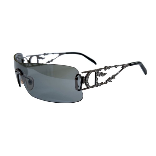 Rare Dior rimless sunglasses 00’s Y2K Dior Squared 2000s Sunglasses Rimless Metal With Rhinestones