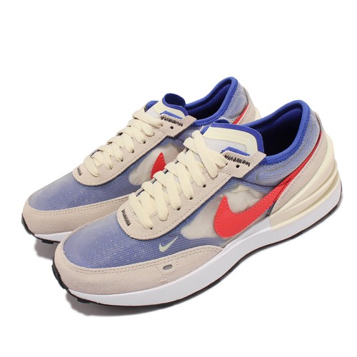 

Nike Waffle One GS Coconut Milk Bright Crimson Blue Kids Women Casual DC0481-101, Бежевый, Waffle One Gs